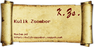 Kulik Zsombor névjegykártya